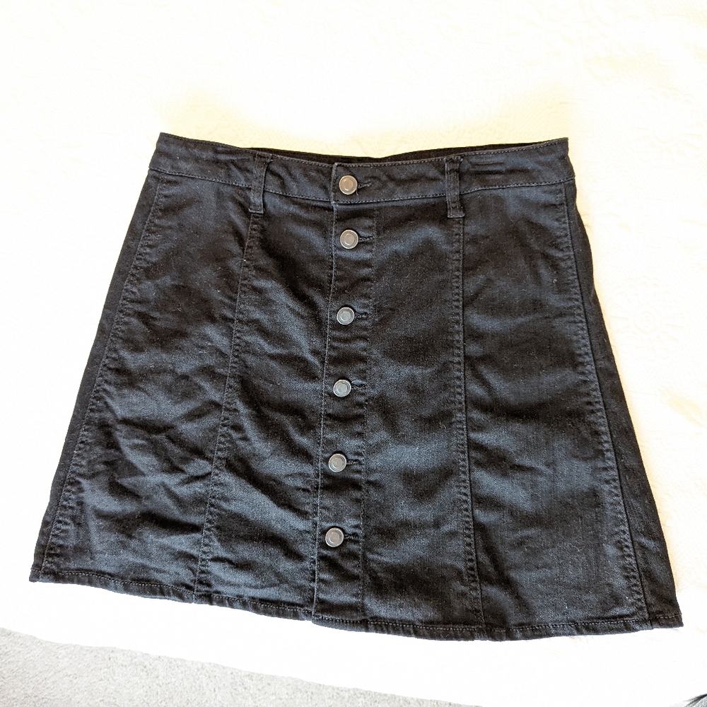 Faded Glory black denim skirt